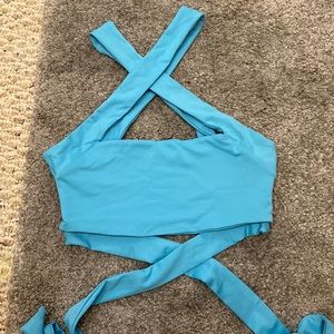 crop top cross over halter